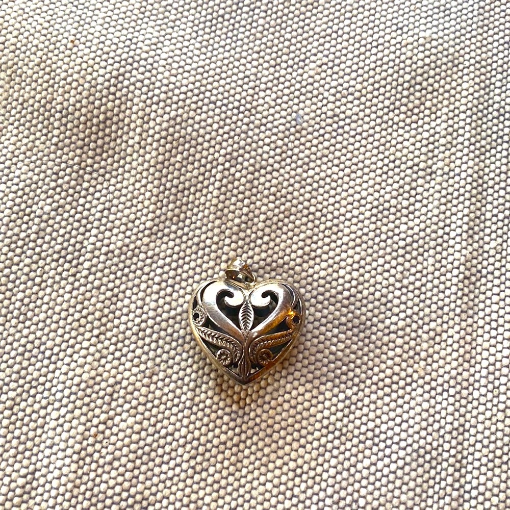 Sterling Silver Three-Dimensional Heart Pendant - image 4